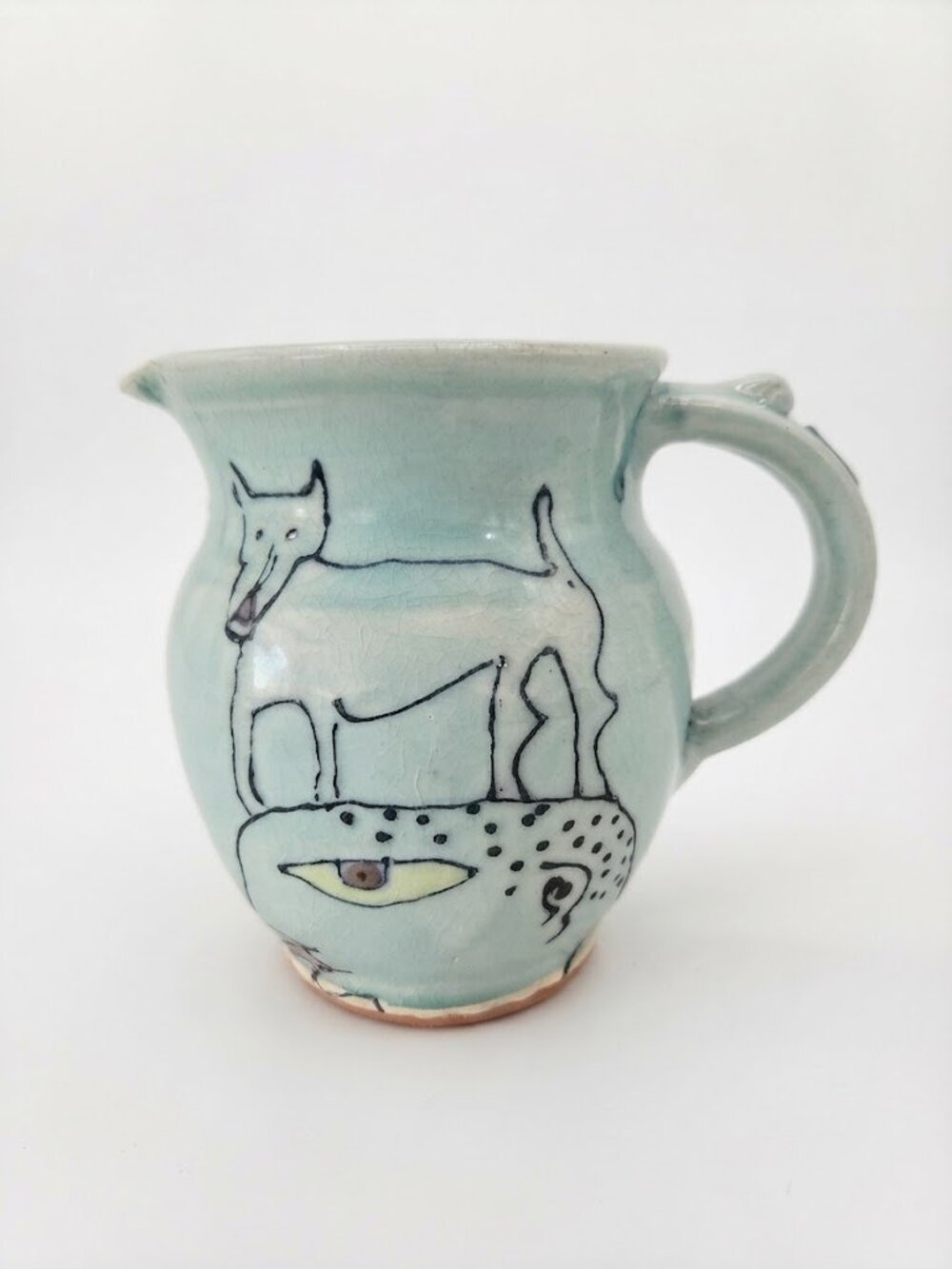 Vintage G. James Pottery Whimsical Ceramic Pitcher Creamer Quadra Island BC Art